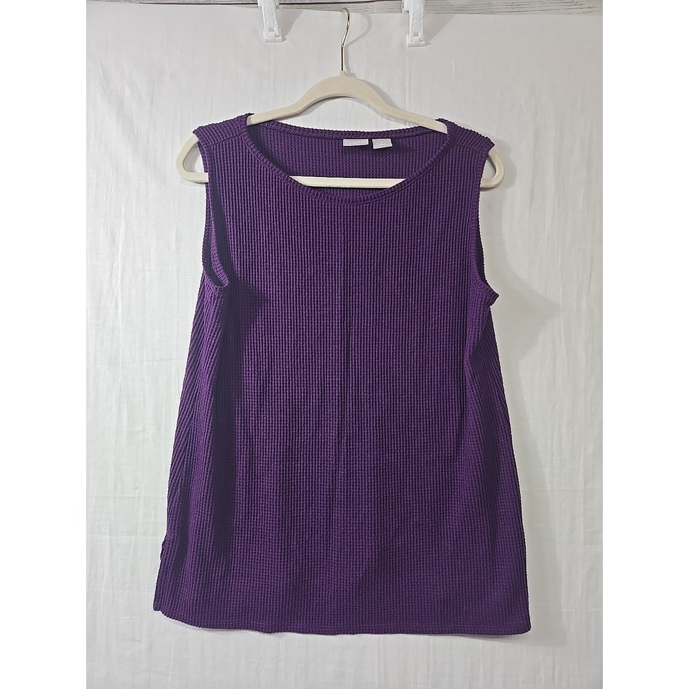 Chicos‎ Zenergy Tank Top Women's Size 1P (Medium 8/10 Petite) Purple Waffle